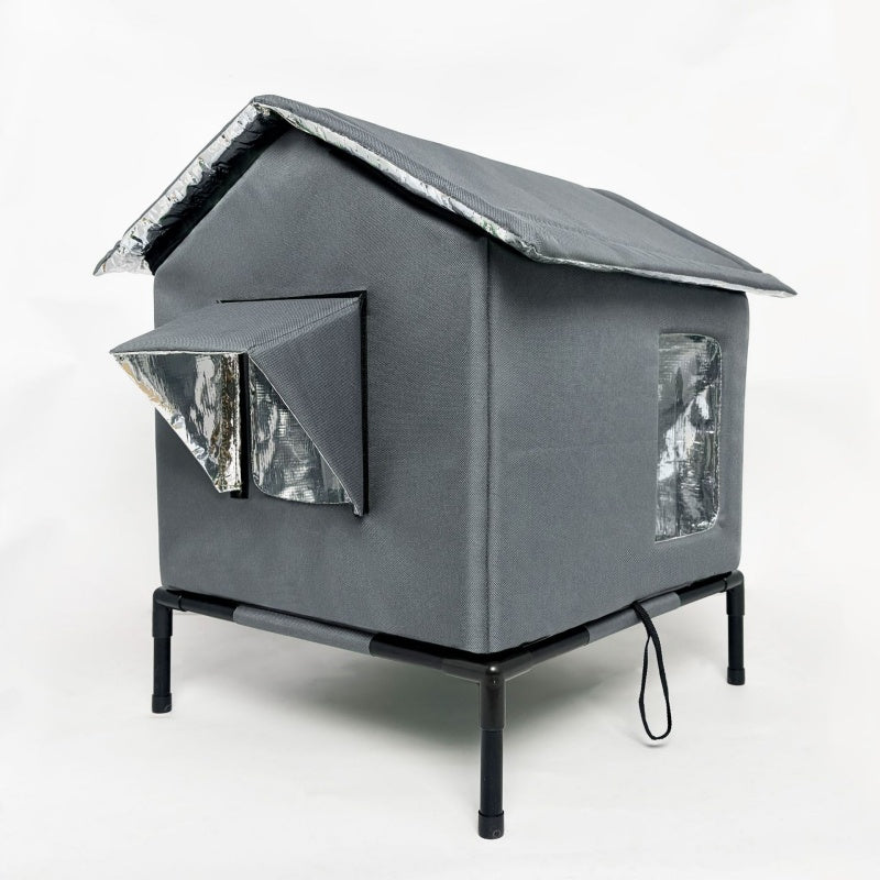 Maison pour Chat d’Extérieur ✅ Imperméable & Surélevée | Isolante et Pliable 🐱 -53% AUJOURD’HUI 🔥