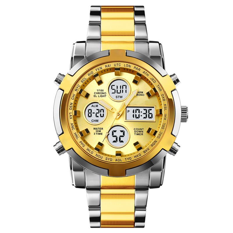 📢⌚54 % DE RÉDUCTION+ livraison gratuite⏰ Montre Analogique-Numérique Militaire Étanche pour Hommes – 48mm, Multifonction & Bracelet en Acier Inoxydable ! 🕰️💪