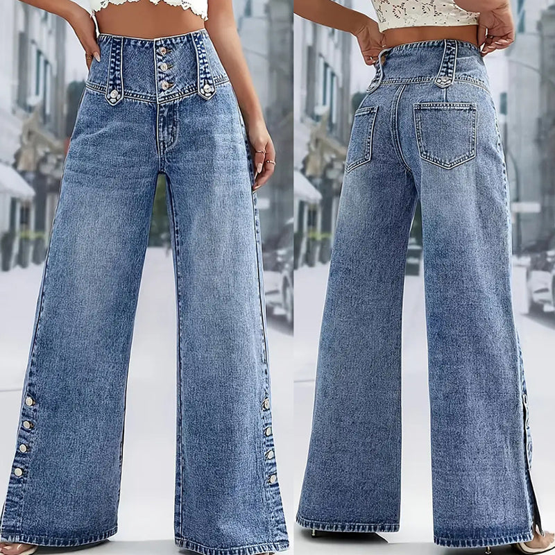 💐54% DE RÉDUCTION ! Jean Jambe Large Taille Haute – Coupe Fluide & Élégante 🌬️👖【Prix Spécial】