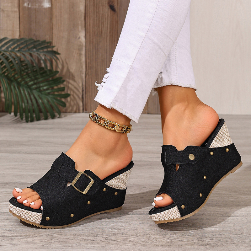 💐60% DE RÉDUCTION ! Sandales à Talon Compensé pour Femmes – Léger & Confortable Toute la Journée 🌸👡【Offre Limitée】