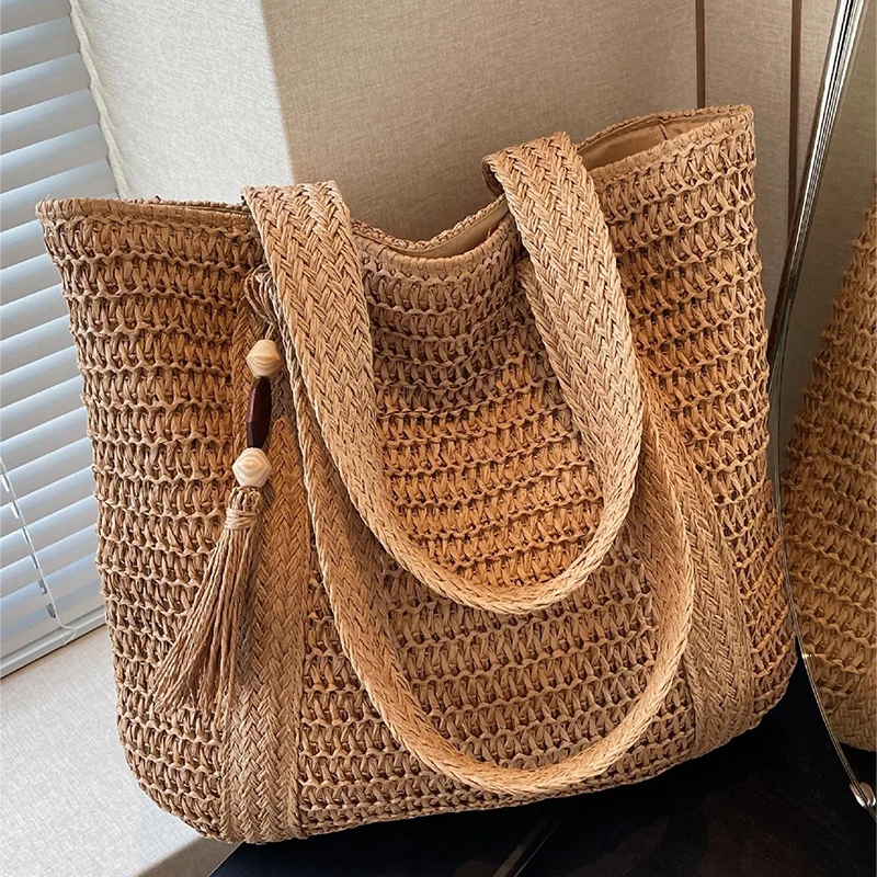 👜 55 % de réduction 🔥Sac fourre-tout en paille tissé à la main