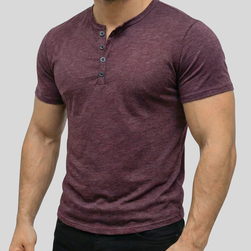 đ Promotion sur les t-shirts Ă manches courtes : 56 % de rĂ©duction đ„T-shirt Henley Ă manches courtes pour homme