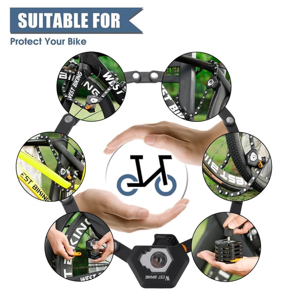 ✨60 % de réduction 🔥 Meilleure vente | Antivol pliable pour motos et vélos • Antivol et robuste 💪 Antirouille