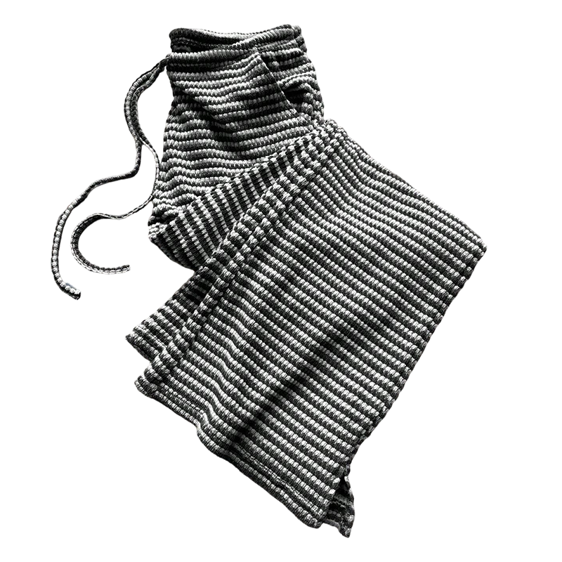 🧶👖64 % de réduction 🔥Pantalon large à cordon de serrage rayé pour femme