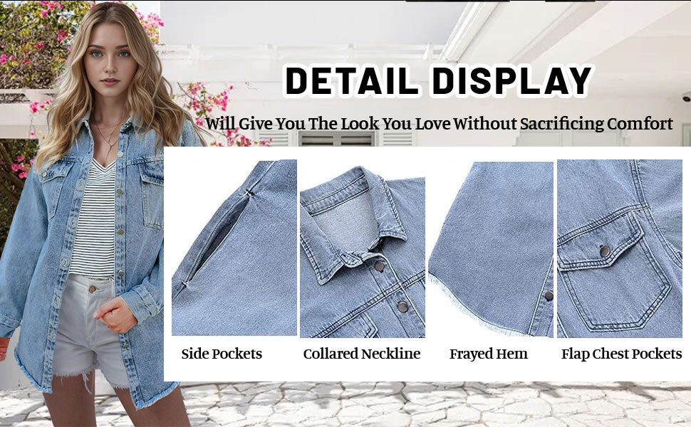 🌸🍁 50% DE RÉDUCTION! 🔆 Veste en Jean Déchirée à Bords Bruts pour Femmes – Look Rock, Coton Respirant & Parfaite Pour Un Style Décontracté 🌸