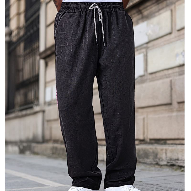 👖 Pantalon à carreaux à cordon de serrage pour homme, grande taille 🌿