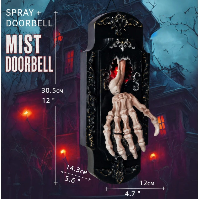 👻Soldes d'Halloween👻Décoration suspendue de sonnette de porte à crâne fantomatique