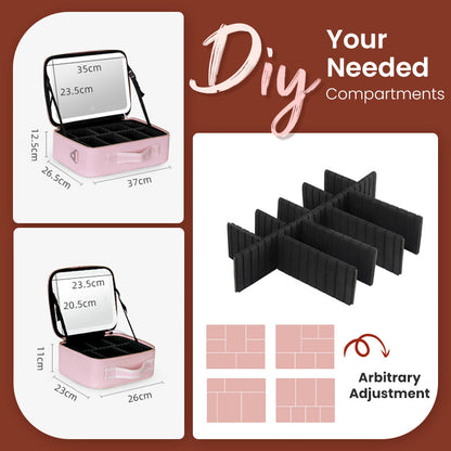 ✨ 50 % de réduction + livraison gratuite 🔥 Trousse de maquillage portable avec miroir LED – Maquillage parfait partout