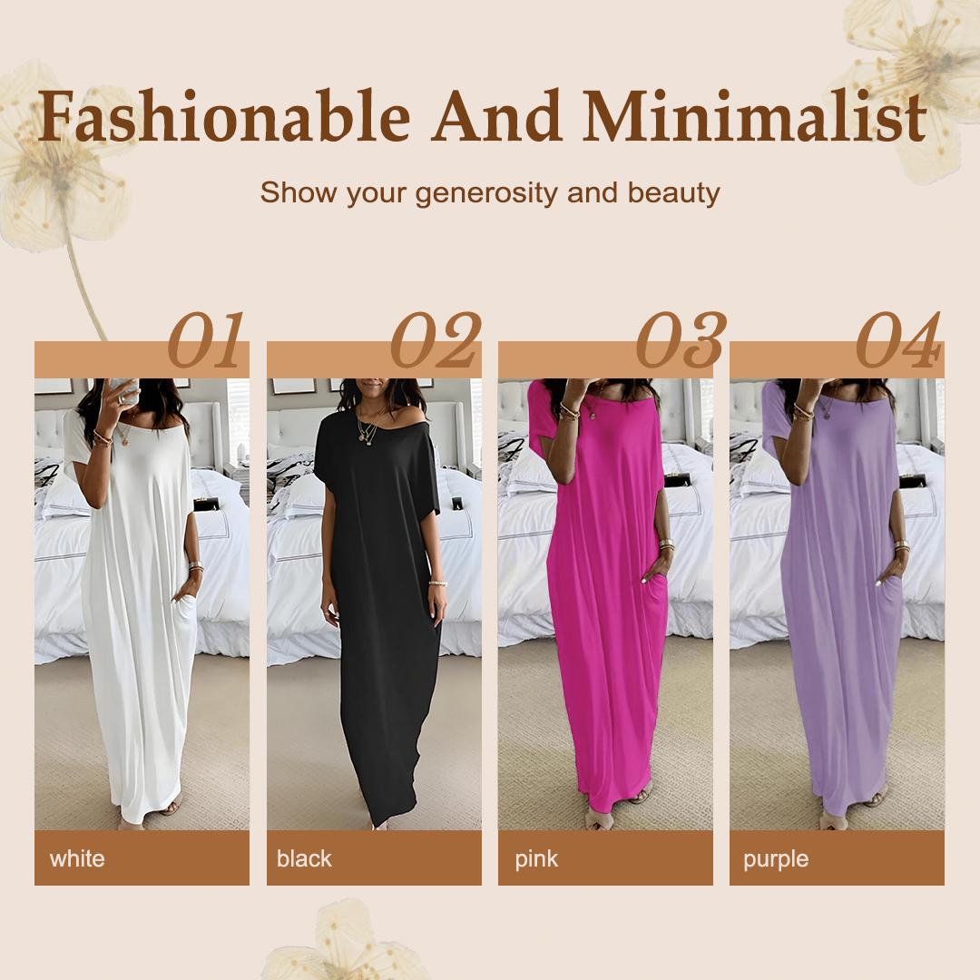 📢📢50 % de réduction !! ⏰Robe Longue Ample & Décontractée – Confort Absolu au Quotidien 🌿👗【Offre Limitée】