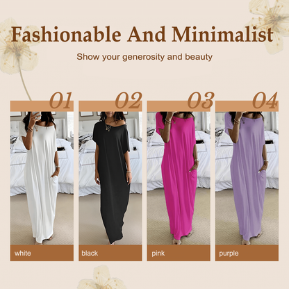 📢📢50 % de réduction !! ⏰Robe Longue Ample & Décontractée – Confort Absolu au Quotidien 🌿👗【Offre Limitée】