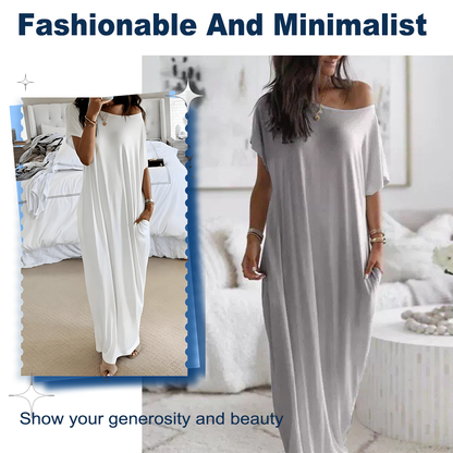 📢📢50 % de réduction !! ⏰Robe Longue Ample & Décontractée – Confort Absolu au Quotidien 🌿👗【Offre Limitée】