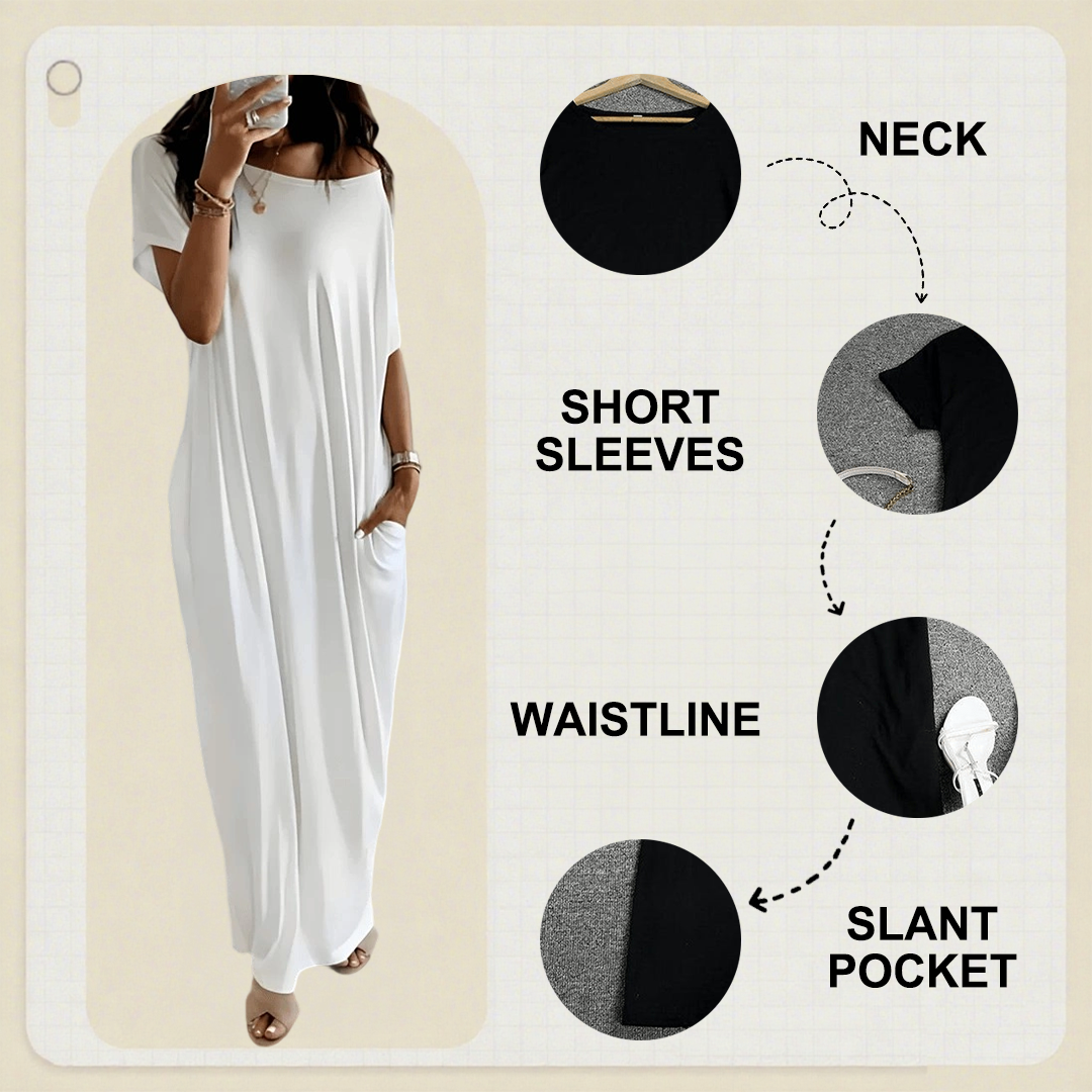 📢📢50 % de réduction !! ⏰Robe Longue Ample & Décontractée – Confort Absolu au Quotidien 🌿👗【Offre Limitée】