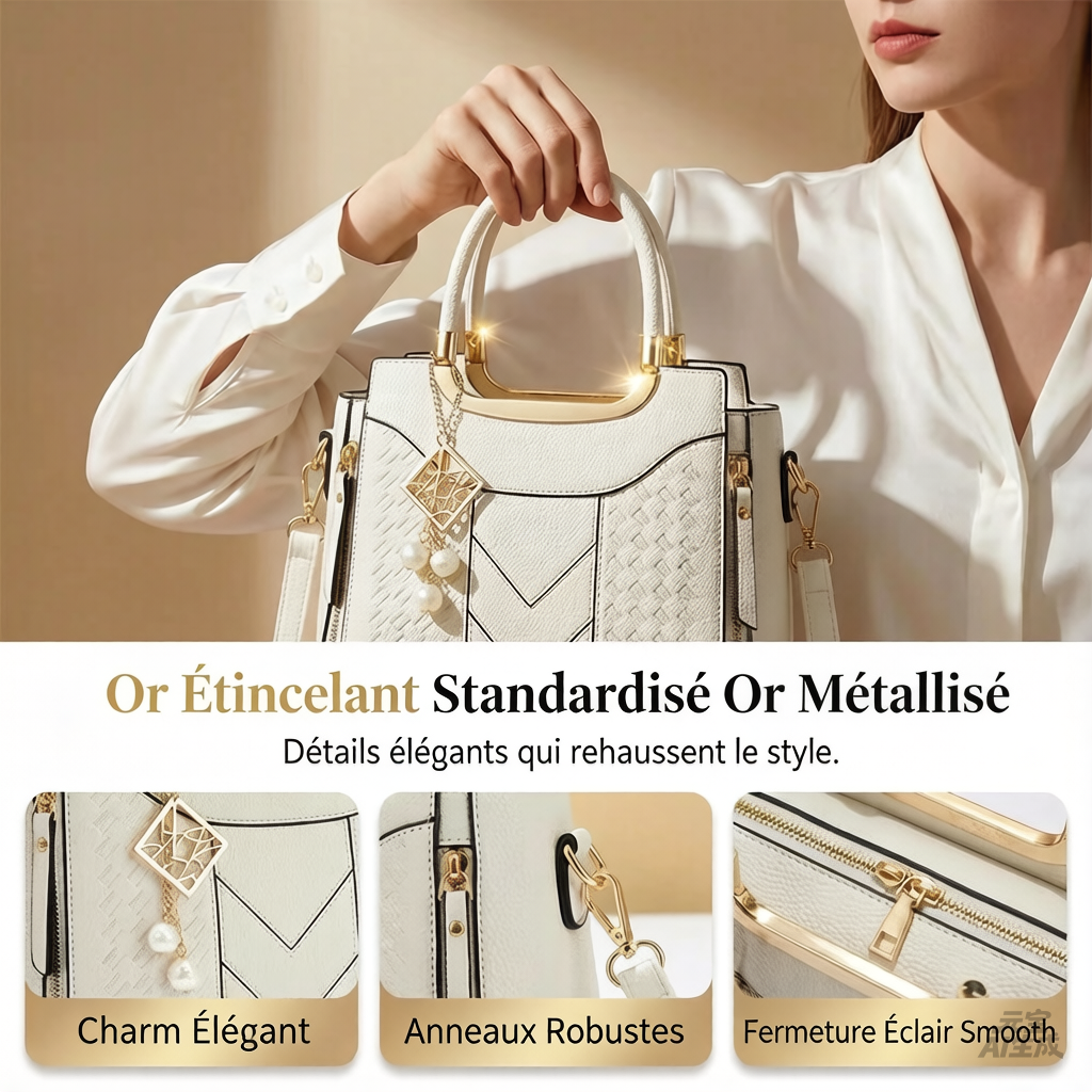 📢📢50 % DE RÉDUCTION !! ⏰Sac À Main Femme Élégant – Poignées & Bandoulière, Cuir PU, Texture Coutures en V, 8 Couleurs, Organisation Intelligente ✨