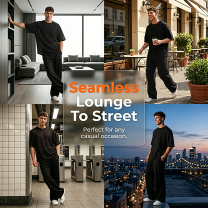 🍂Ensemble 2 pièces pour homme : T-shirt et pantalon à jambes larges🔥
