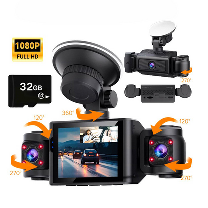 🚗 Caméra embarquée HD multi-objectifs avec fonction de vision nocturne 📱
