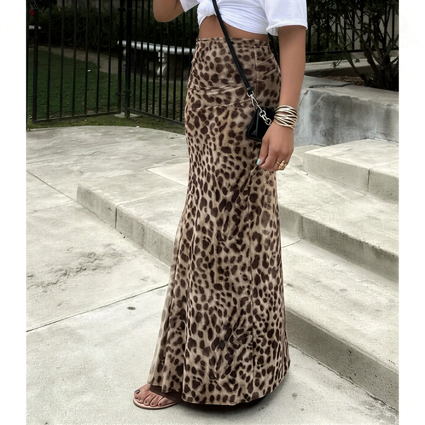 👗Jupe longue décontractée et chic à imprimé léopard✨Taille Haute | Chic & Fluide 🐆 -53% 🔥