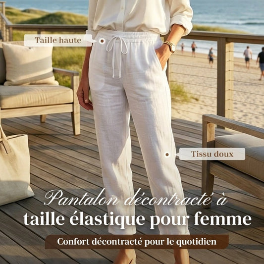 💎 56% DE RÉDUCTION ! 💎 Pantalon Décontracté à Jambe Droite – Coton & Lin Respirant, Taille Élastiquée & 6 Couleurs Disponibles 🌿👖