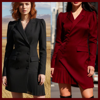 🌟 Robe Blazer à Plis -55% ! 💃 La pièce signature qui allie puissance du tailleur et sensualité de la robe ! ✨