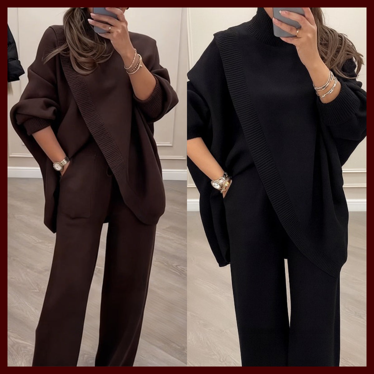 🔥 59 % DE RÉDUCTION ! NOUVEAU ! Ensemble 2 pièces femme – Pull asymétrique + pantalon large, coupe ample et tissu doux, ultra confortable 👚✨ ✅ Livraison gratuite