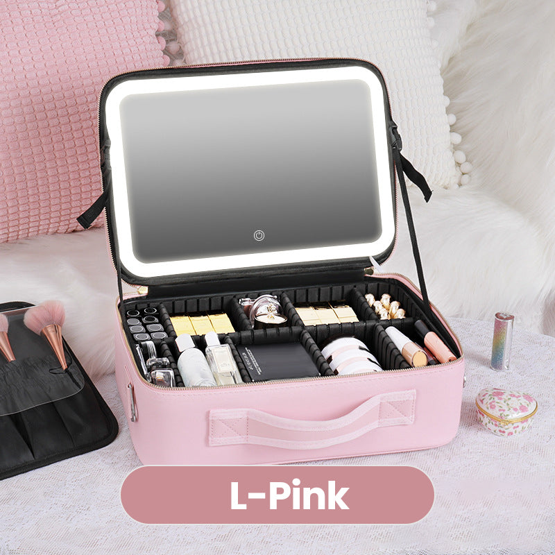 ✨ 50 % de réduction + livraison gratuite 🔥 Trousse de maquillage portable avec miroir LED – Maquillage parfait partout