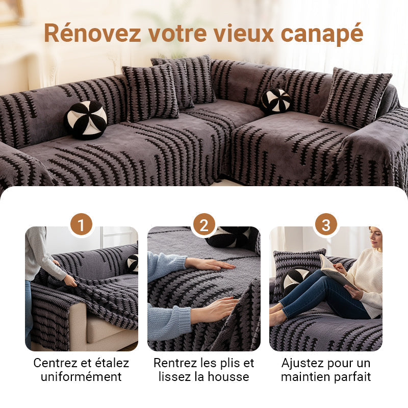 ✨Housse de canapé douce et antidérapante en peluche