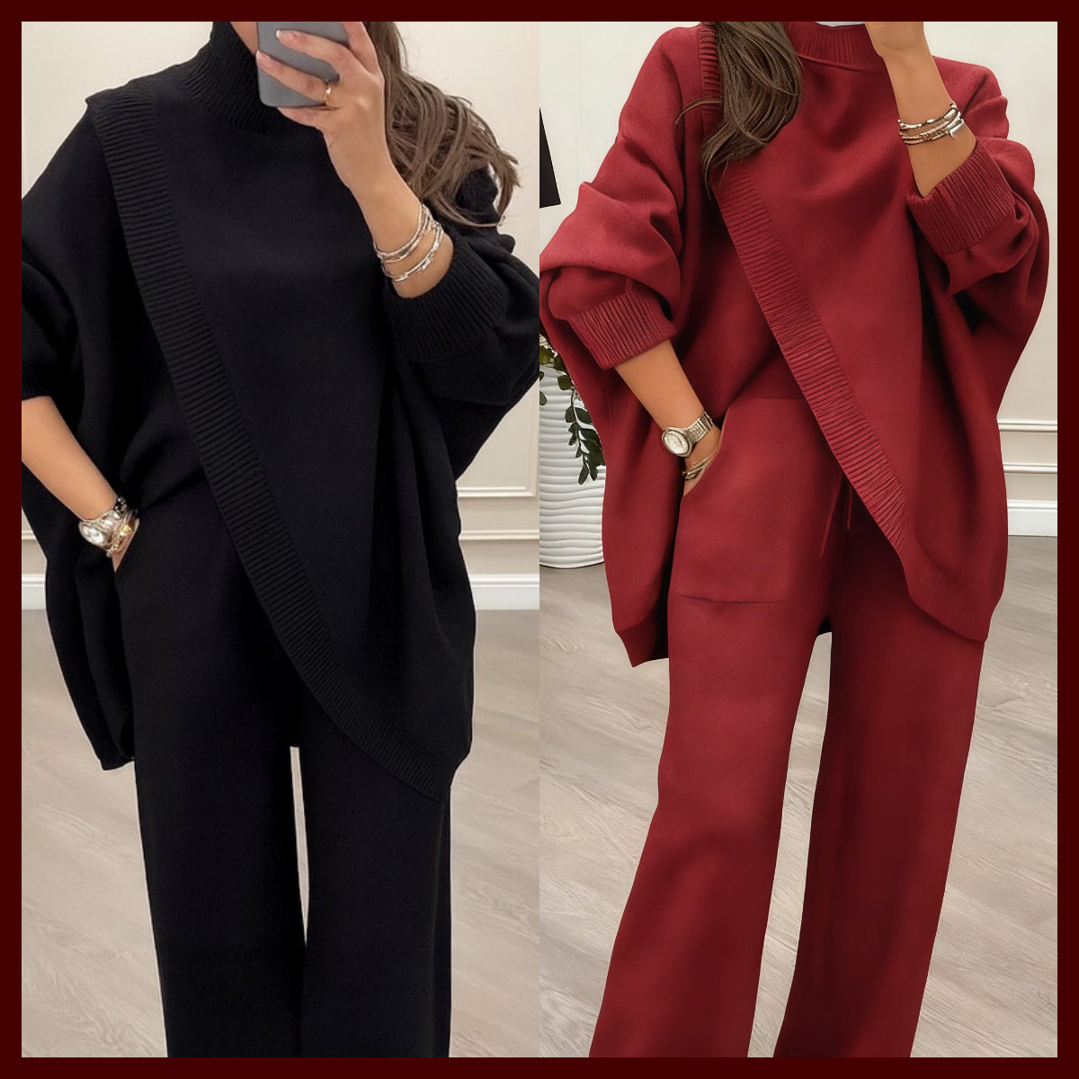 🔥 59 % DE RÉDUCTION ! NOUVEAU ! Ensemble 2 pièces femme – Pull asymétrique + pantalon large, coupe ample et tissu doux, ultra confortable 👚✨ ✅ Livraison gratuite