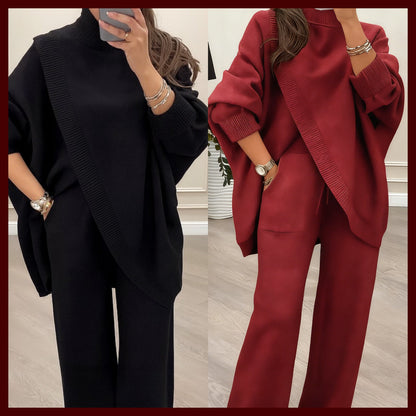 🔥 59 % DE RÉDUCTION ! NOUVEAU ! Ensemble 2 pièces femme – Pull asymétrique + pantalon large, coupe ample et tissu doux, ultra confortable 👚✨ ✅ Livraison gratuite