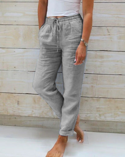 💎 56% DE RÉDUCTION ! 💎 Pantalon Décontracté à Jambe Droite – Coton & Lin Respirant, Taille Élastiquée & 6 Couleurs Disponibles 🌿👖