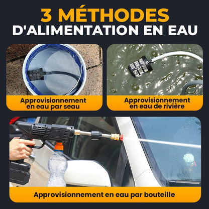 🚗 50 % de réduction + livraison gratuite 🧼 Nettoyeur Haute Pression Portable Sans Fil – Multifonction, Puissant & Batterie Lithium Rechargeable pour Voiture et Maison 💦