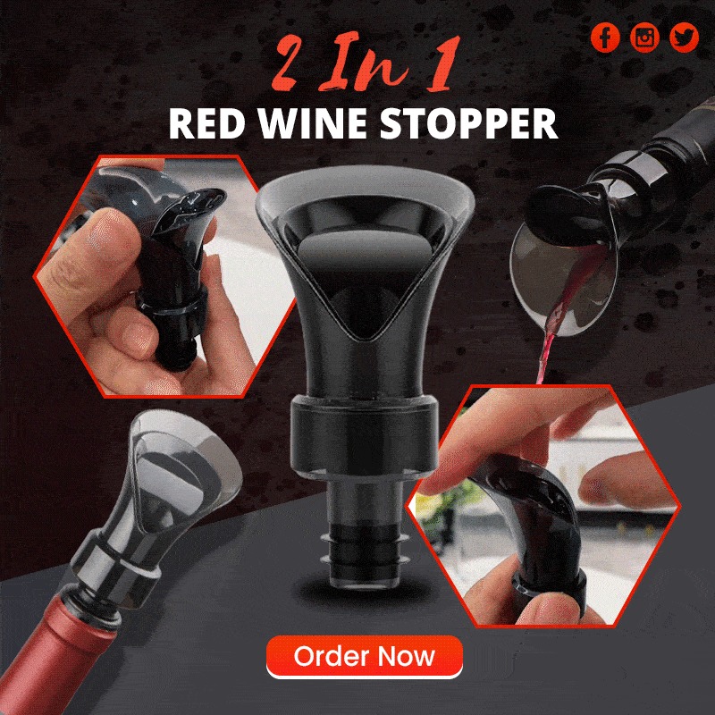 🍷 63% DE RÉDUCTION! ⏳ Bouchon de Vin Rouge 2 en 1 – Pompe à Vide & Bouchon Réutilisable pour Garder le Vin Frais 🍇