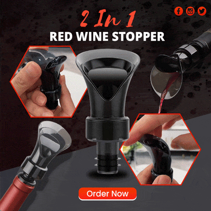 🍷 63% DE RÉDUCTION! ⏳ Bouchon de Vin Rouge 2 en 1 – Pompe à Vide & Bouchon Réutilisable pour Garder le Vin Frais 🍇