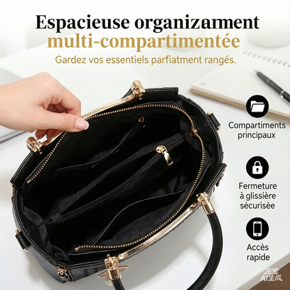 📢📢50 % DE RÉDUCTION !! ⏰Sac À Main Femme Élégant – Poignées & Bandoulière, Cuir PU, Texture Coutures en V, 8 Couleurs, Organisation Intelligente ✨