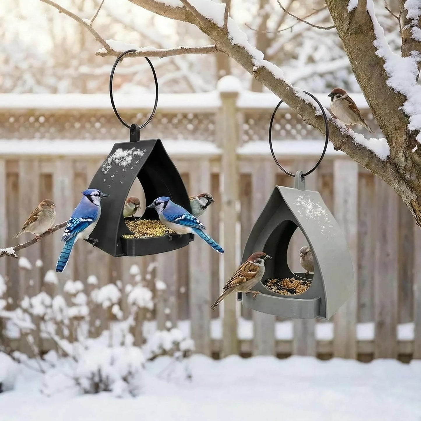 📢📢60 % DE RÉDUCTION !! ⏰Mangeoire suspendue pour oiseaux de jardin avec toit