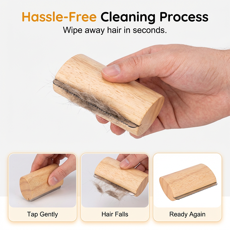 🌲Brosse en bois pour animaux de compagnie – Élimine le sous-poil et les squames. Idéale pour les animaux anxieux ou sensibles. Une séance de toilettage en toute sérénité. 🌿💚