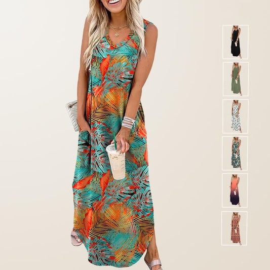 💖🌸 52 % de réduction 💖 Robes d'été, robes longues, robes de plage pour les vacances avec poches🍂