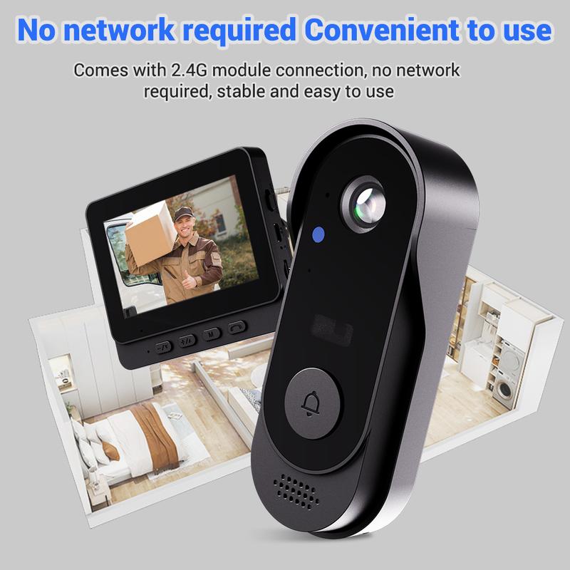 🔔 70 % de réduction + livraison gratuite 📹 Caméra de Sonnette Sans Fil 1080P – Champ de Vision 170°, Écran 4,3 Pouces & Vision Nocturne IPX65 🏡