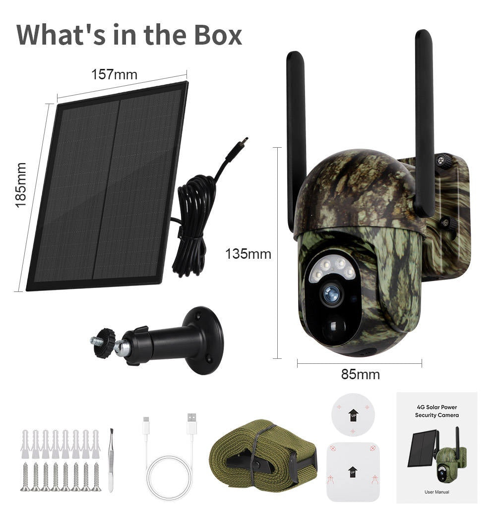 🛠50 % de réduction + livraison gratuite🔥🎥 Caméra de Surveillance Solaire 4MP Wi‑Fi/4G | Vision Nocturne Couleur, Rotation 355°, IP66