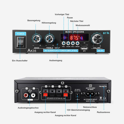 📢53 % DE RÉDUCTION !! ⏰Amplificateur stéréo AK35 pour la maison, audio Bluetooth 5.0, puissance maximale ⚡