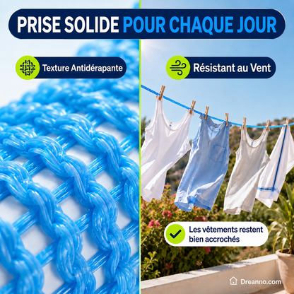 📢📢 ACHETEZ 1, OFFERT 1  !! ⏰🌬️ Corde à Linge Coupe-Vent & Antidérapante – Séchage Rapide, Accroche Sécurisée & Installation Facile ☀️