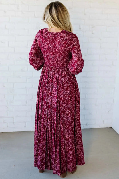 💎 60% DE RÉDUCTION ! 💎 Robe Longue à Fleurs en Rayonne – Taille Smockée, Doublure Intégrale & Poches Cachées 🌸👗