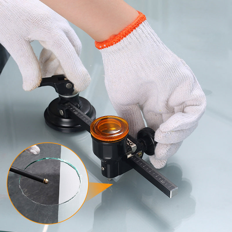 📢📢40% DE RÉDUCTION !! ⏰ Coupe-Verre Compas à Jauge – Tête Rotative 360° & Ventouse Puissante – Pour Verre, Carrelage & Artisanat 🔪