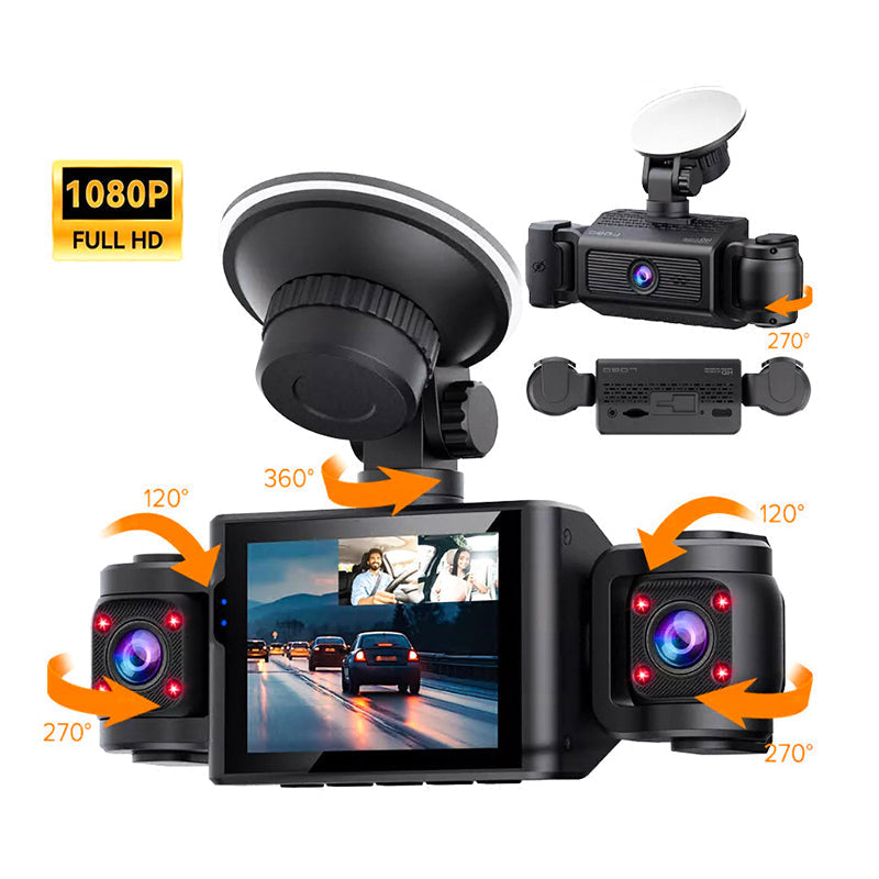 🚗 Caméra embarquée HD multi-objectifs avec fonction de vision nocturne 📱