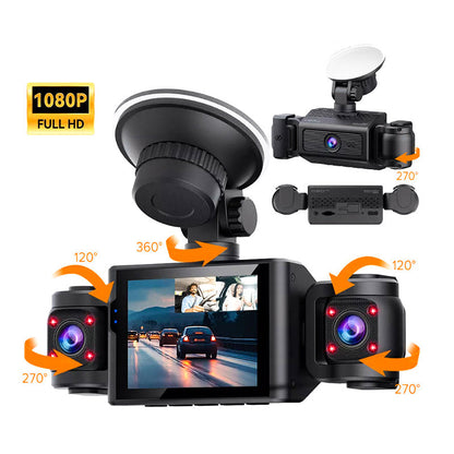 🚗 Caméra embarquée HD multi-objectifs avec fonction de vision nocturne 📱