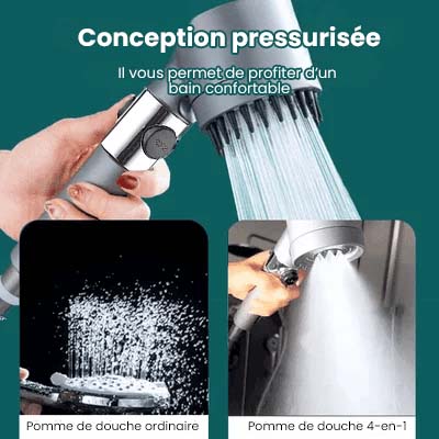 🚿 50% DE RÉDUCTION! 💧 Ensemble de Pommeau de Douche Multifonctionnel Haute Pression – 4 Modes, Design Épuré & Filtration Améliorée Pour Une Douche Revitalisante ✨