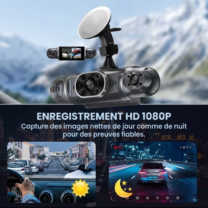 🚗 Caméra embarquée HD multi-objectifs avec fonction de vision nocturne 📱