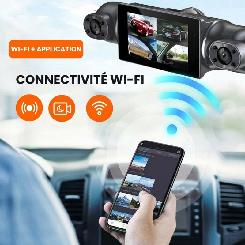 🚗 Caméra embarquée HD multi-objectifs avec fonction de vision nocturne 📱