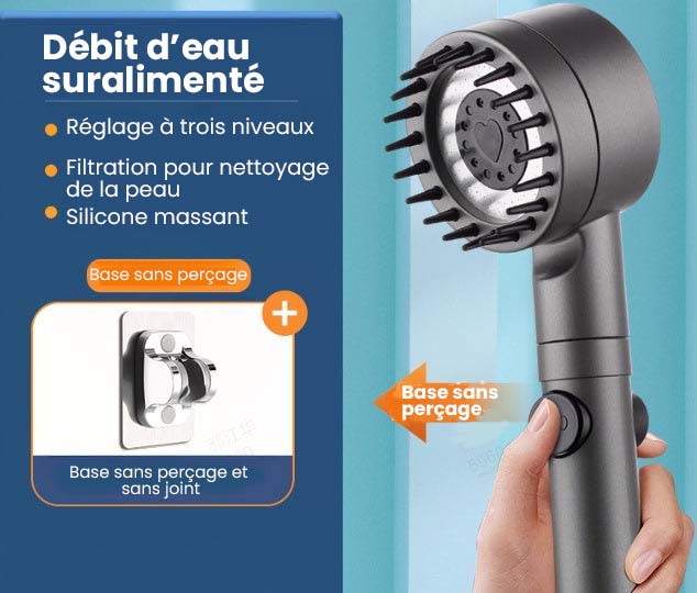 🚿 50% DE RÉDUCTION! 💧 Ensemble de Pommeau de Douche Multifonctionnel Haute Pression – 4 Modes, Design Épuré & Filtration Améliorée Pour Une Douche Revitalisante ✨
