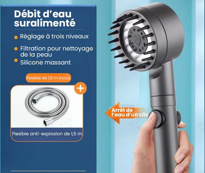 🚿 50% DE RÉDUCTION! 💧 Ensemble de Pommeau de Douche Multifonctionnel Haute Pression – 4 Modes, Design Épuré & Filtration Améliorée Pour Une Douche Revitalisante ✨
