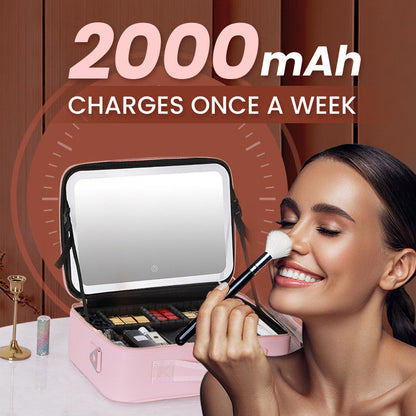 ✨ 50 % de réduction + livraison gratuite 🔥 Trousse de maquillage portable avec miroir LED – Maquillage parfait partout