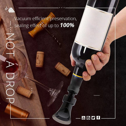 🍷 63% DE RÉDUCTION! ⏳ Bouchon de Vin Rouge 2 en 1 – Pompe à Vide & Bouchon Réutilisable pour Garder le Vin Frais 🍇